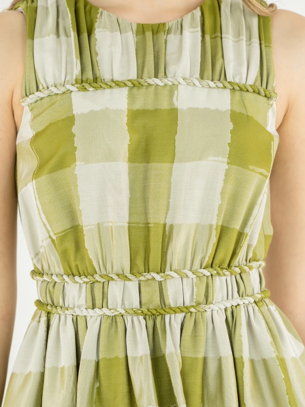 Emily McCarthy Olive Green Gingham Maxi Dress ✨ NWT 💚 - Picture 2 of 8